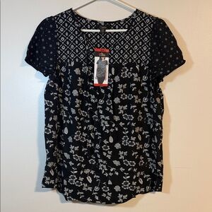 Dalia Black and White Floral Blouse